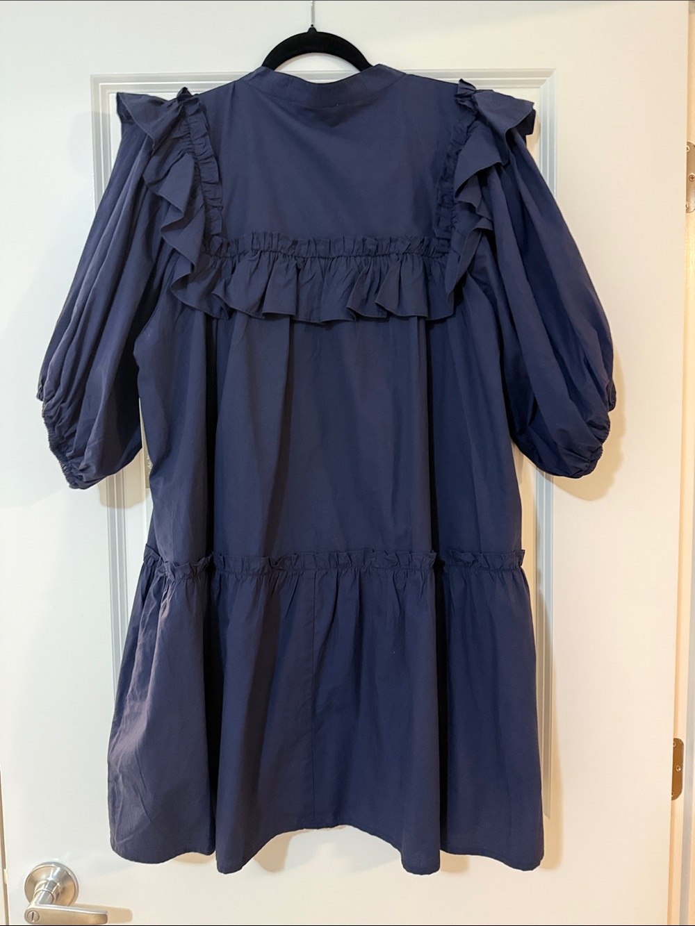 Cleobella Navy Ruffled Button-Front Mini Dress - Picture 4 of 4